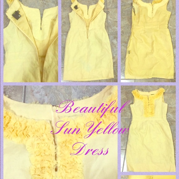Exquisite Taylor Sun Yellow Dress Size 4 💜💛💚🧡 - Picture 1 of 8